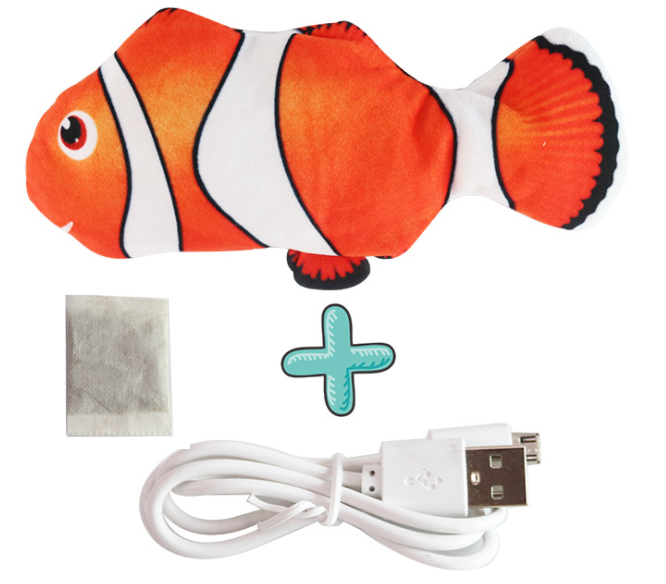 New 30CM Electronic Pet Cat Toy Electric USB Charging Simulation Bouncing Fish Toys For Dog Cat Chewing Playing Biting