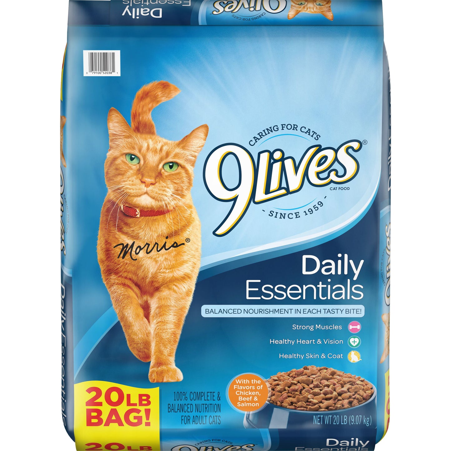 9Lives Daily Essentials Dry Cat Food With Chicken, Beef & Salmon Flavors, 15.5 lb Bag