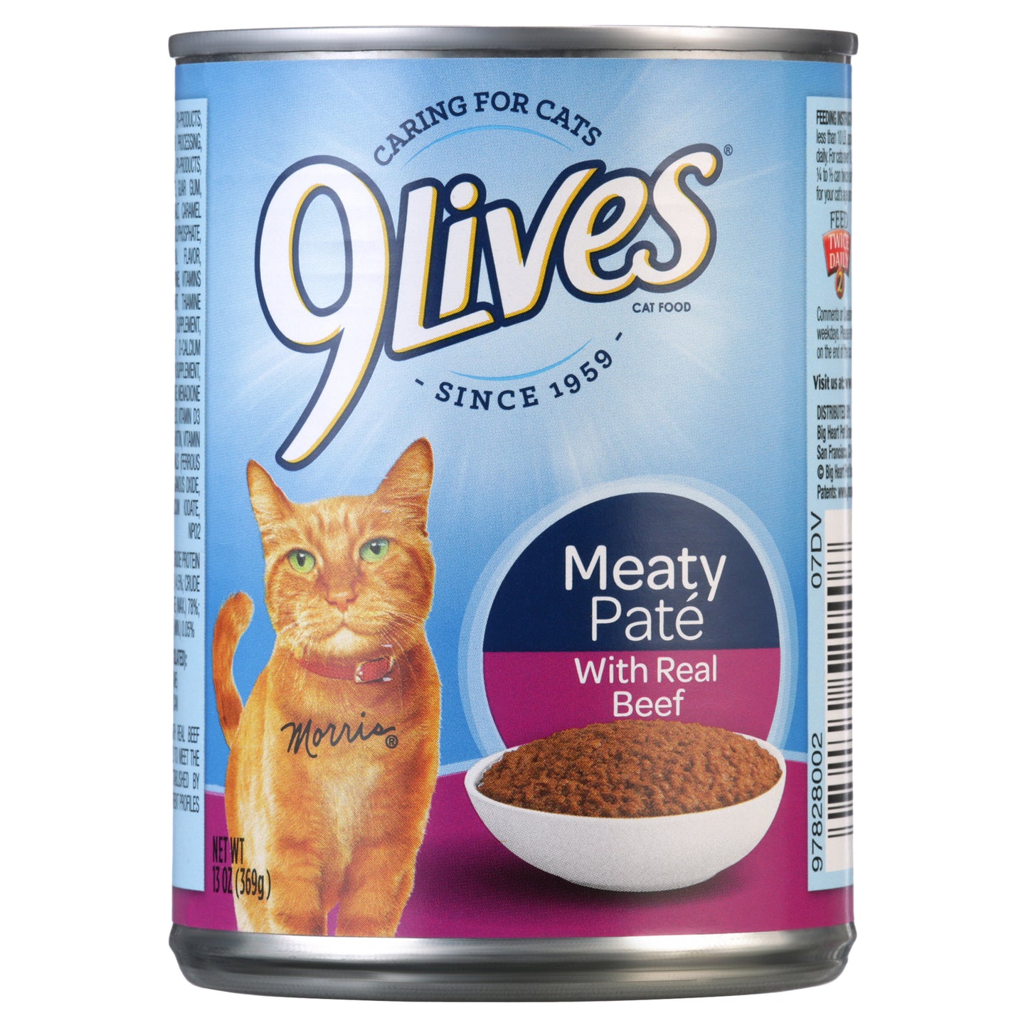 (12 Pack) 9Lives Meaty Paté With Real Chicken & Tuna Wet Cat Food, 13 oz. Cans