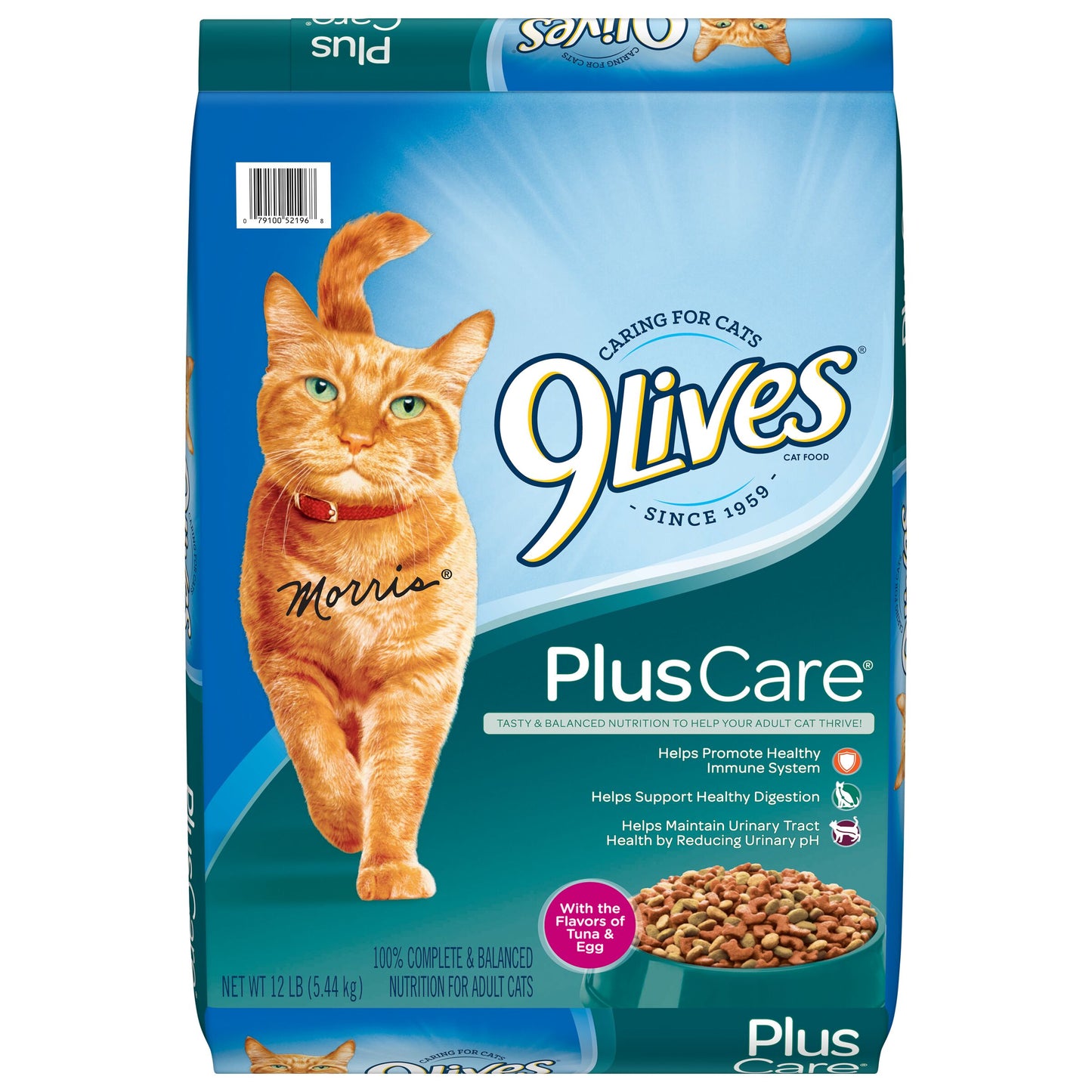9Lives Plus Care Dry Cat Food With Tuna & Egg Flavors, 15.5 lb Bag