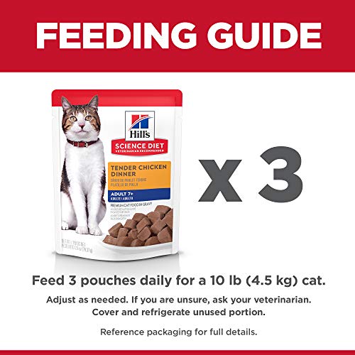 Hill's Science Diet Senior 7+ Wet Cat Food, Chicken Recipe, 2.8 Ounce (Pack of 24)