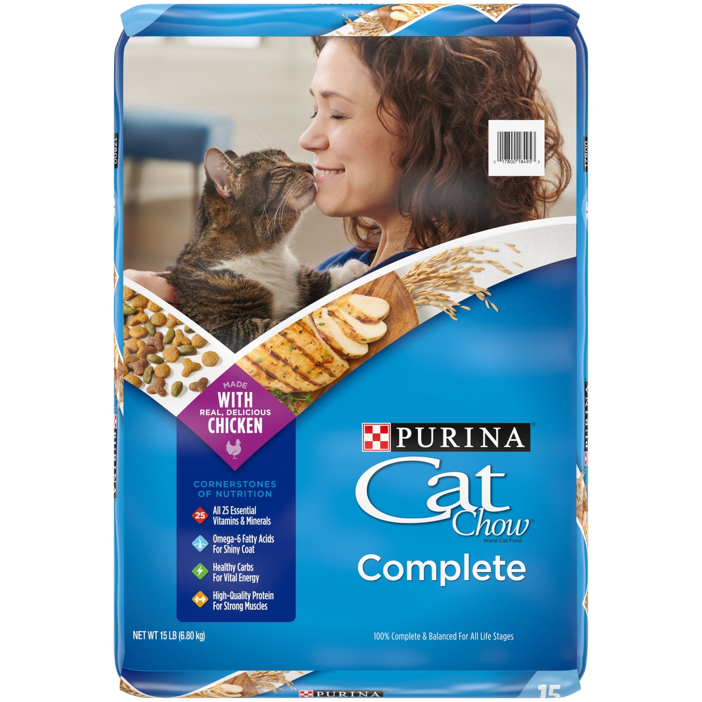 Purina Cat Chow High Protein Dry Cat Food, Complete, 15 lb. Bag