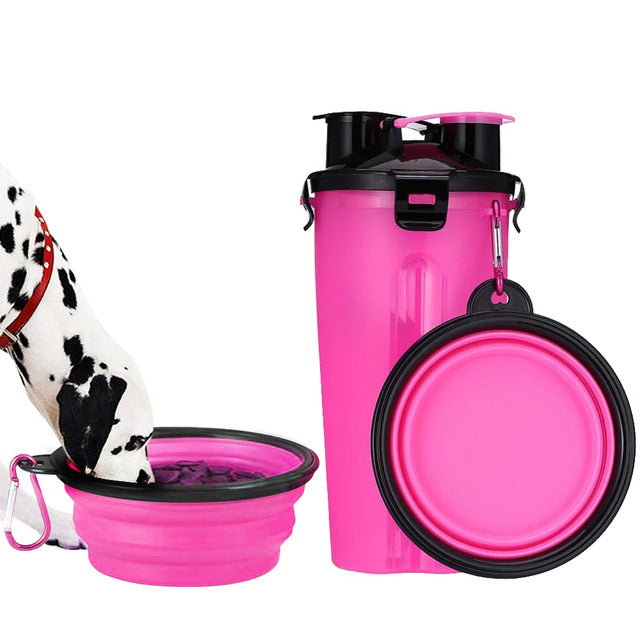 2-in-1 Dog Water Bottle With Food Container
