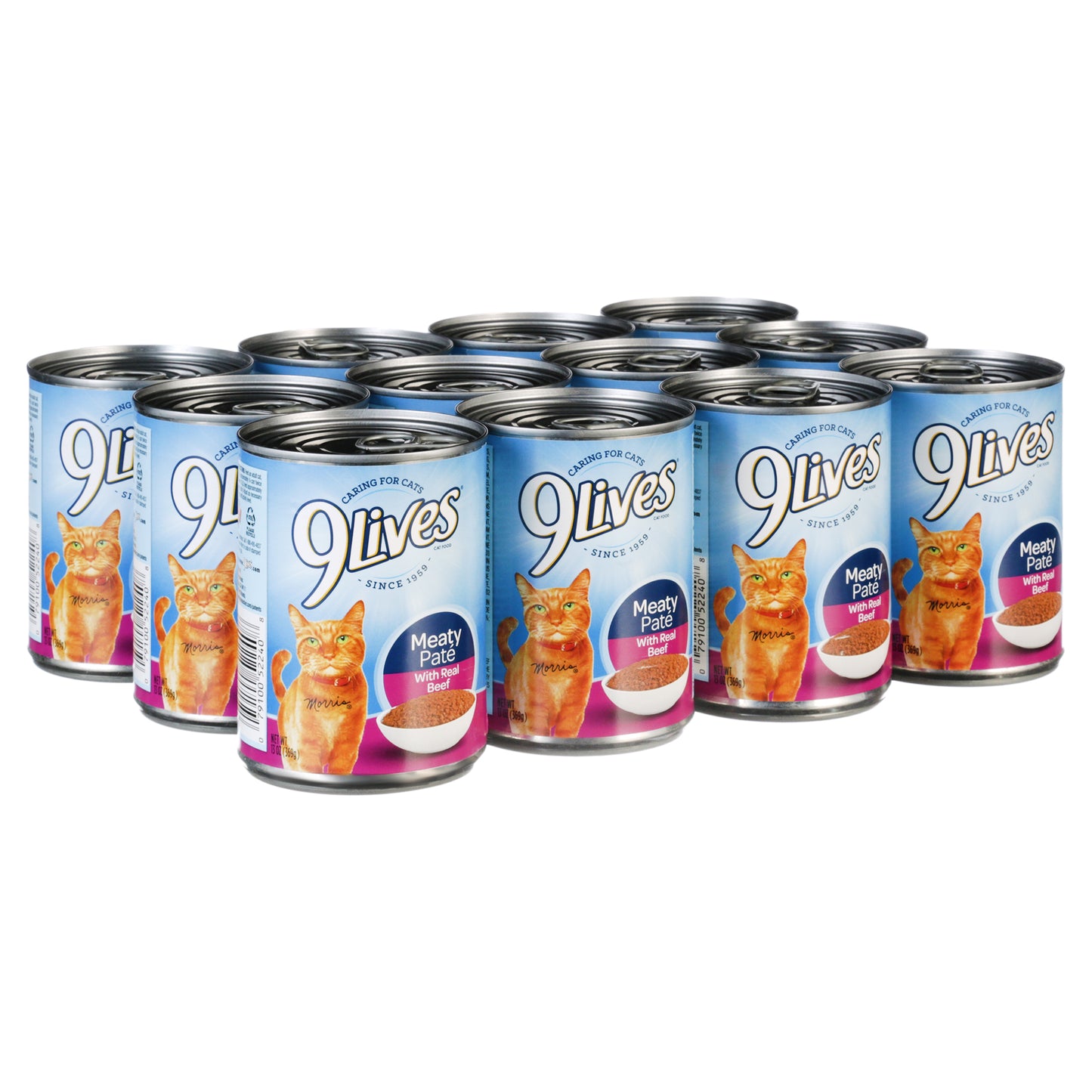 (12 Pack) 9Lives Meaty Paté With Real Chicken & Tuna Wet Cat Food, 13 oz. Cans
