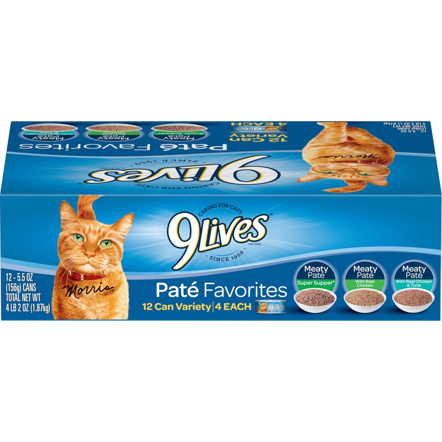 9Lives Paté Favorites Variety Pack Wet Cat Food, 5.5-Ounce Cans, 12-Count